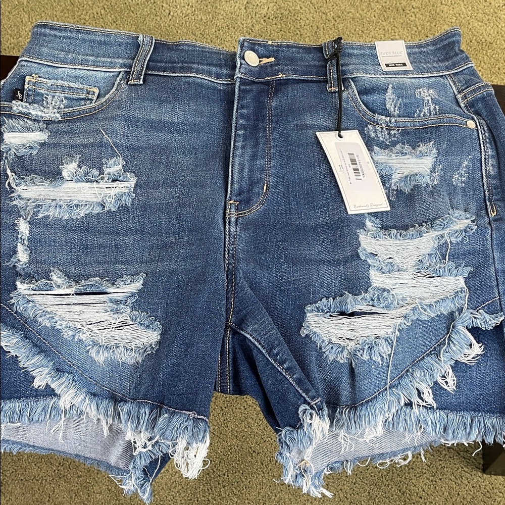 Judy Blue Distressed Denim Shorts NWT